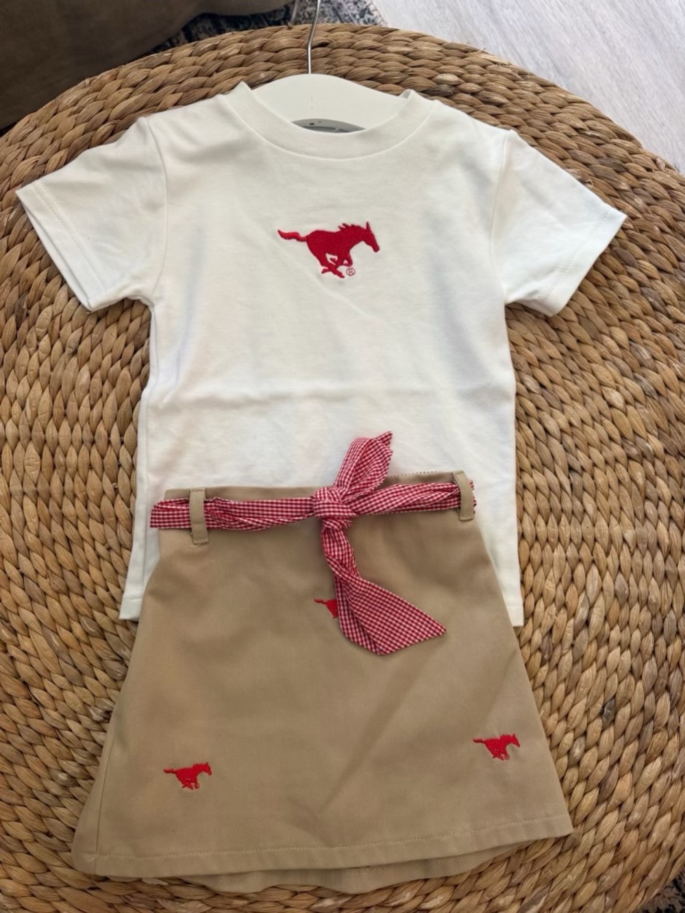 Vive La Fete Sz 2T SMU Mustangs Skirt and Top EUC